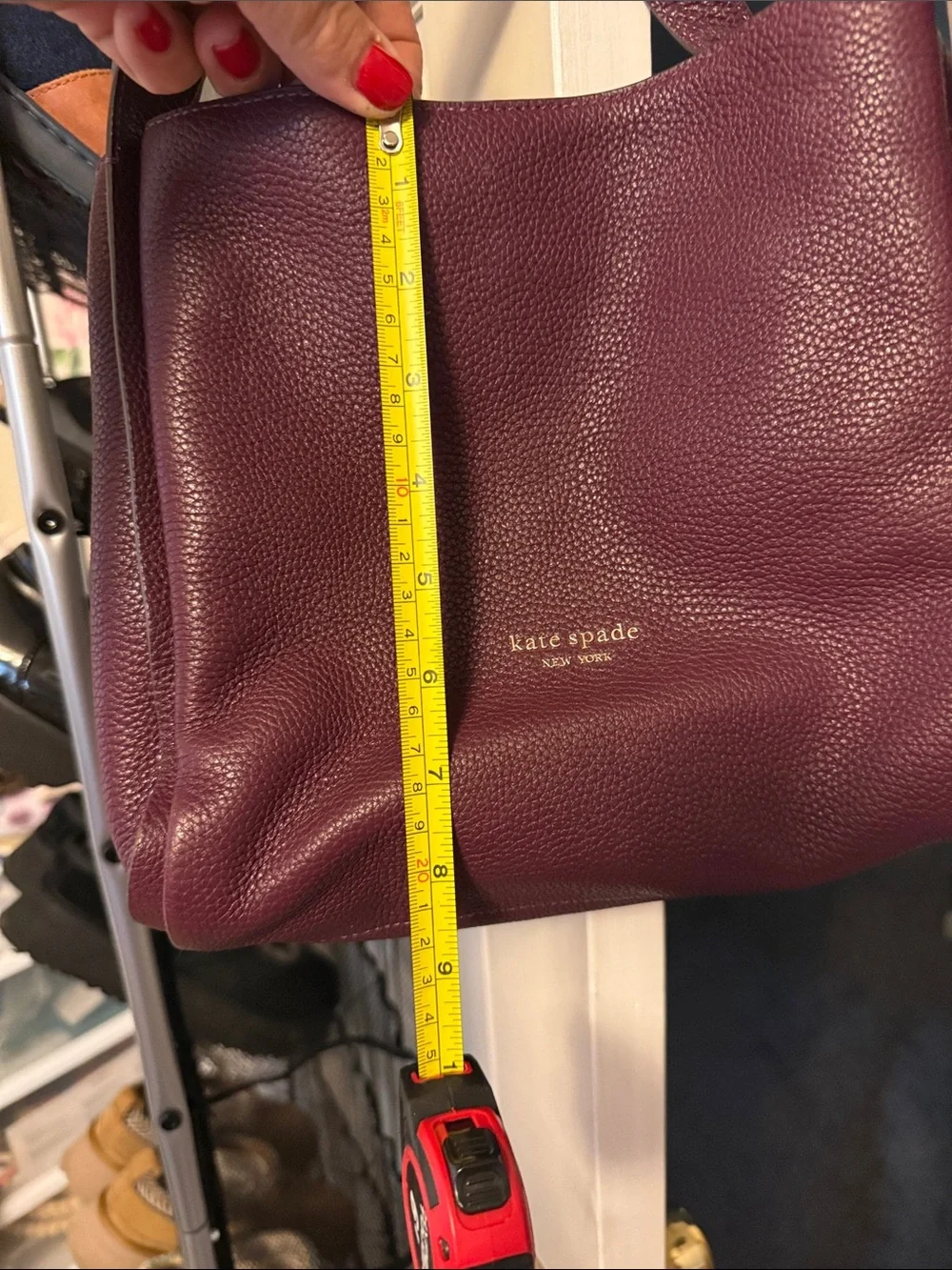 kate spade Plum Pebbled Leather Shoulder Bag